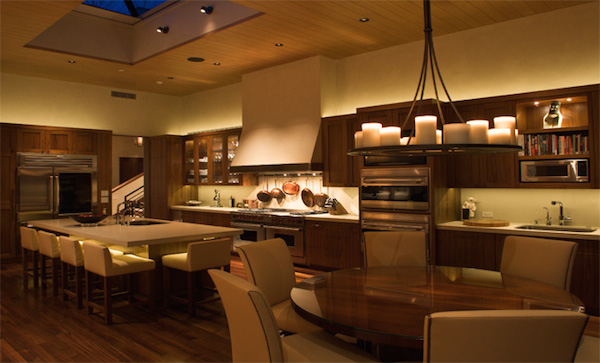 led light above kitchen cabinet